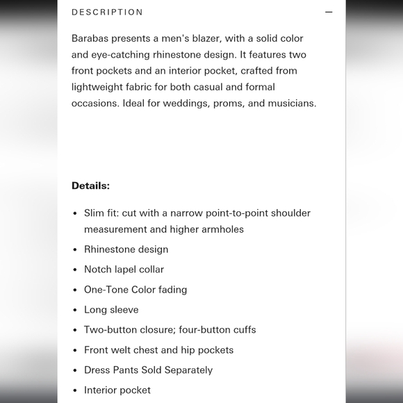 BARABAS Splendor Case Blazer, Black w/Silver Studs, XL - Picture 5 of 14